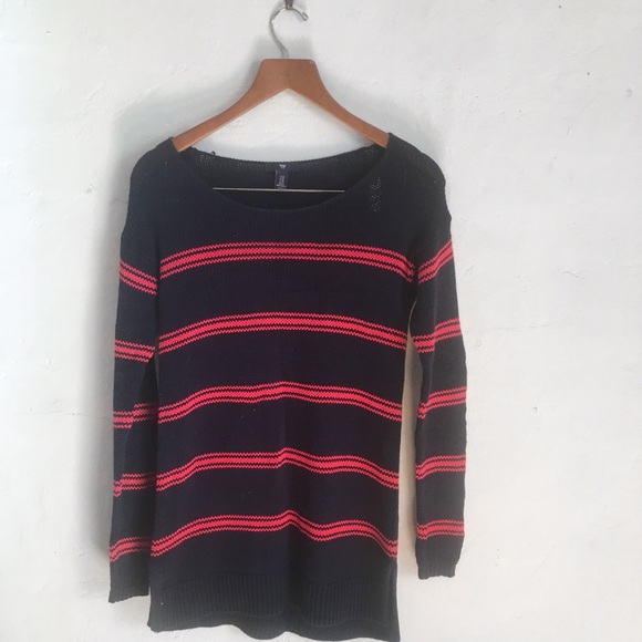 GAP Navy and Red Striped Knit Pullover Sweater - Picture 1 of 2